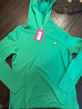 NWT 2026 ladies green embroidered Magnolia Lane Tech hoodie size XS